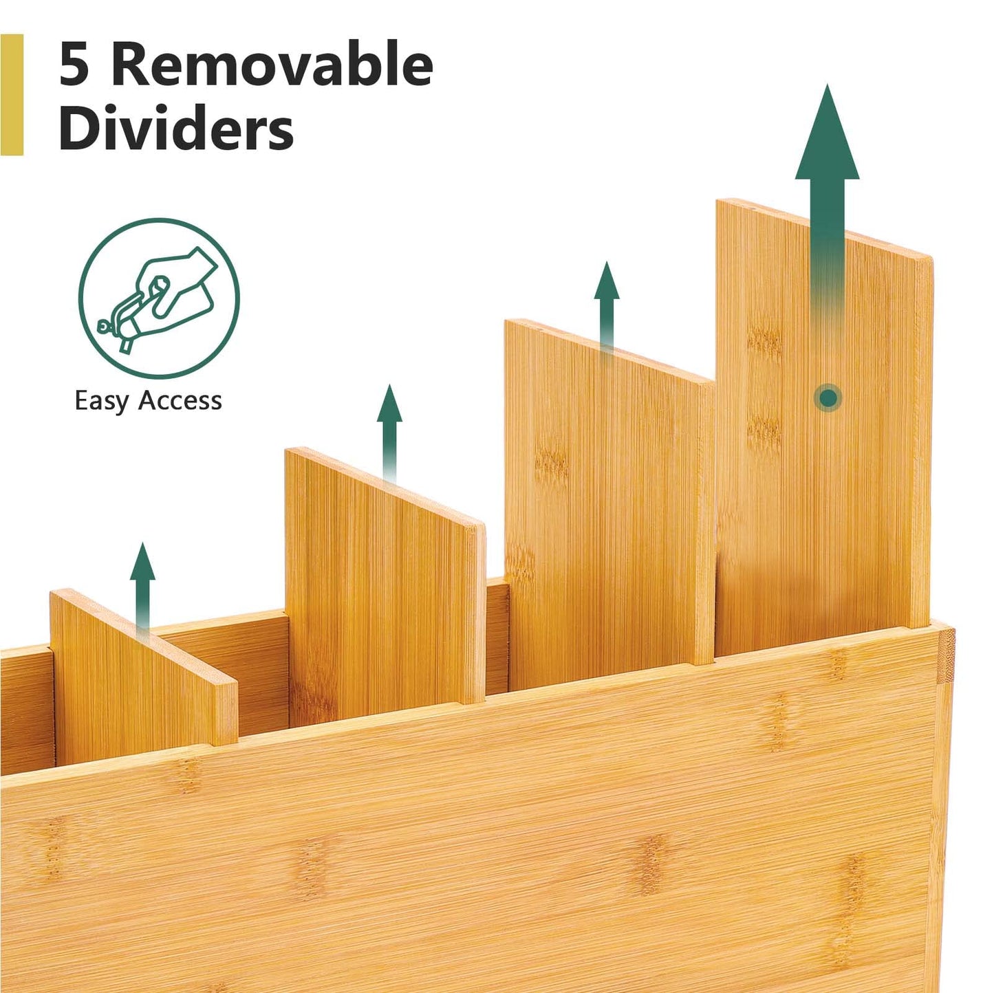 Yumkfoi Extra Large Bamboo Utensil Holder, 4 Section Kitchen Utensil Organizer for Countertop, Cooking Utensil Caddy Farmhouse Utensil Holder