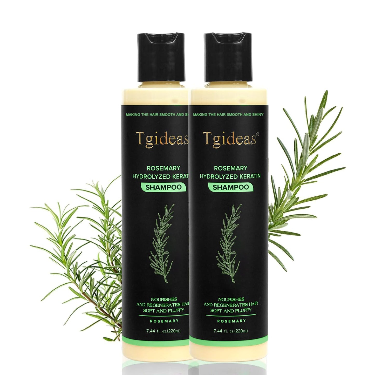 Tgideas Rosemary Biotin Shampoo - Volumizing, Sulfate-Free, for Thinning, Dry, Damaged Hair, Vegan, Color-Safe, 14.8 fl oz