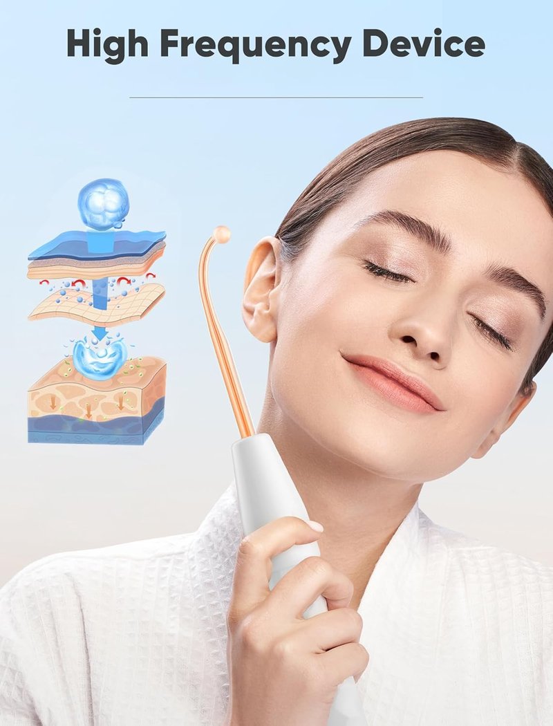 High Frequency Wand - Portable Facial Device with 4 Tubes for Skin Treatment
