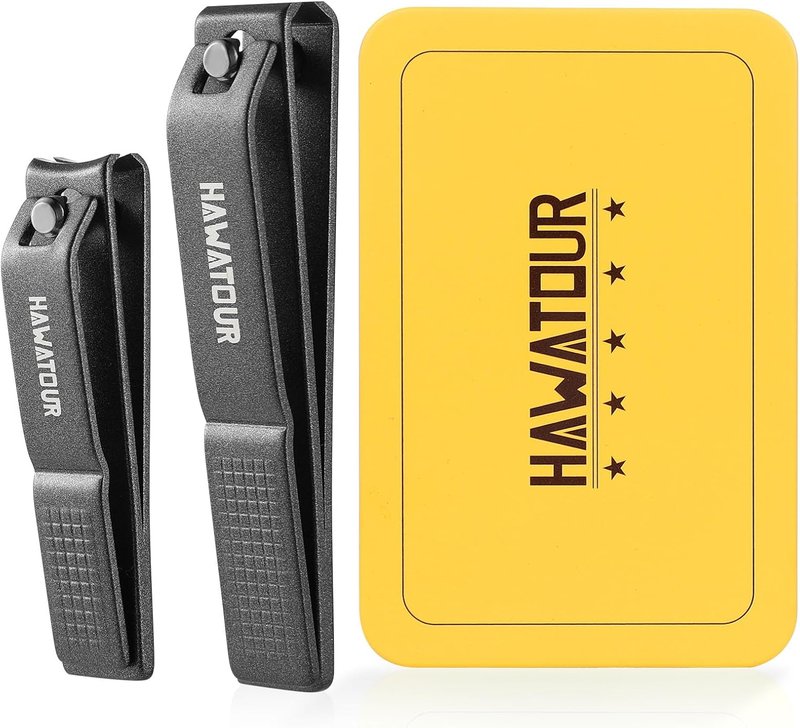 Premium Nail Clippers Set - 420J2 Stainless Steel Fingernail & Toenail Clippers with Ergonomic Grip | Gray Tin Case