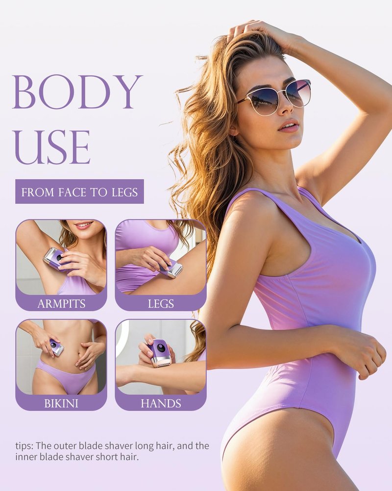 Cordless Electric Razors for Women, Travel Electric Shaver with LED Display, IPX7 Waterproof Wet Dry, Rechargeable Body Trimmer Shaver for Pubic, Face,Bikini,arms, Legs