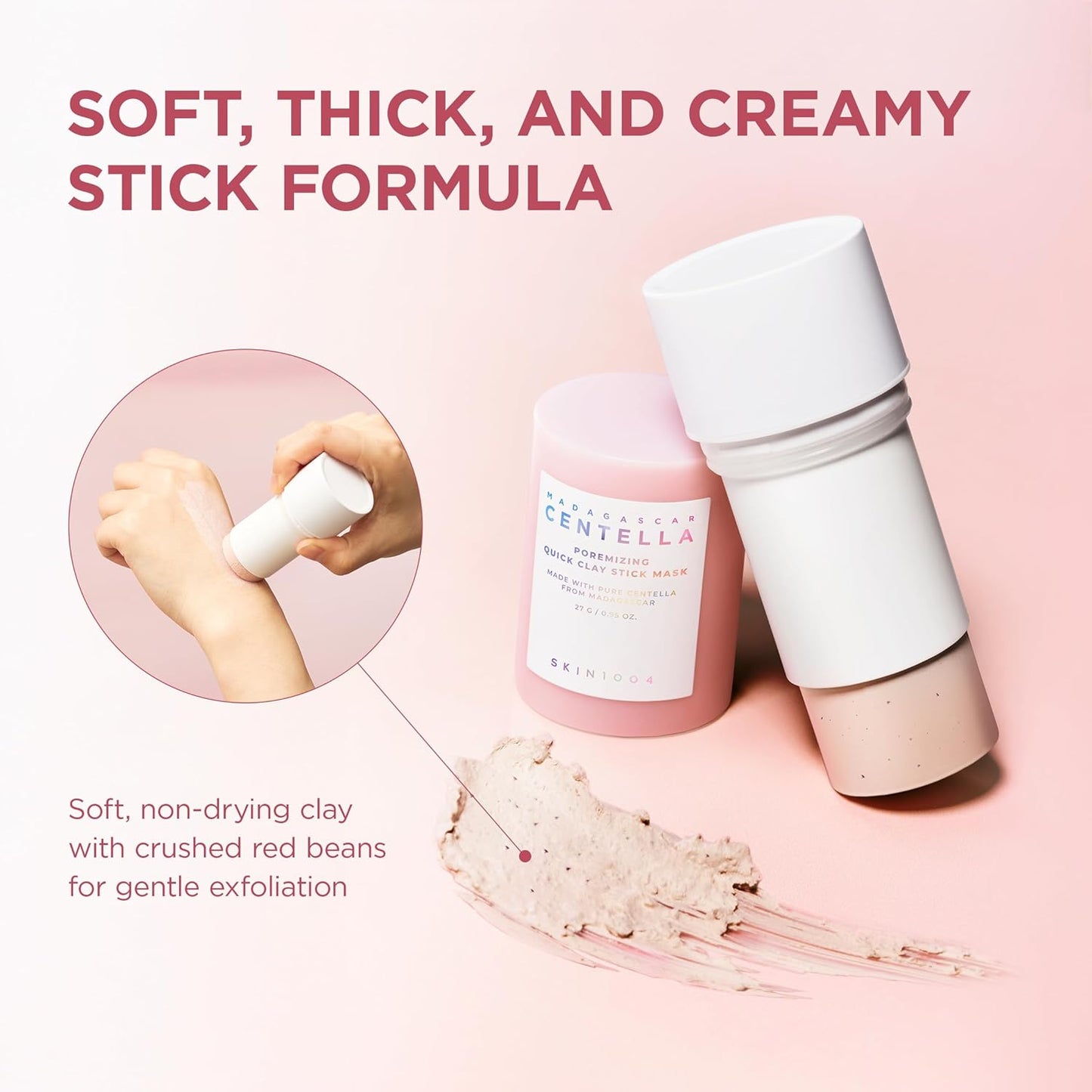 SKIN1004 Poremizing Quick Clay Stick Mask - Pore Minimizer with Centella for Sebum Control | 0.95 oz / 27g