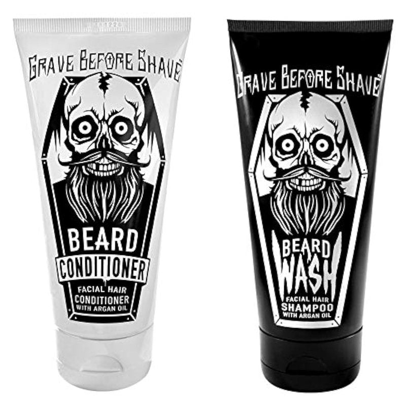 Grave Before Shave™ Beard Wash & Conditioner Set - Nourishing Formula for Soft, Healthy Beards