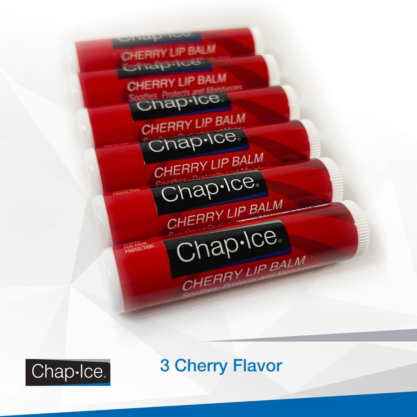 Cherry Lip Balm – 6 Pack Lip Balm Sticks, Non-Tinted, Moisturizing & Smooth Finish