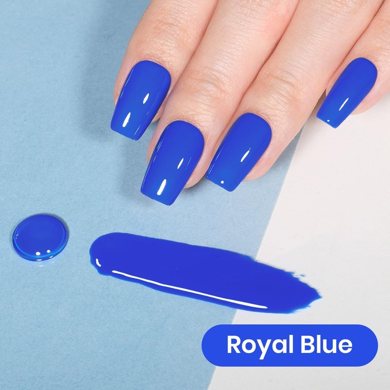 beetles Blue Gel Polish - 15ML Full Size One Color One Bottle Royal Blue Gel Polish Soak off Uv Led Lamp Nail Art Colorful Bottle All Season Manicure