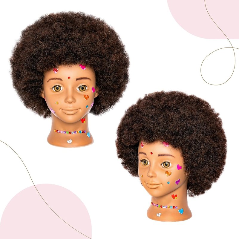 Skiennix Mannequin Head - Authentic Human Hair for Girls' Hair Styling Practice | Includes Clamp Holder