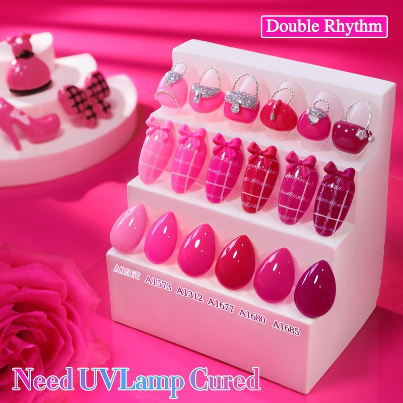 Double Rhythm 28Pcs 0.5Oz Gel Nail Polish Set Same Color Same Bottle Gel Polish Kit Nail Art Manicure Salon DIY at Home for Women