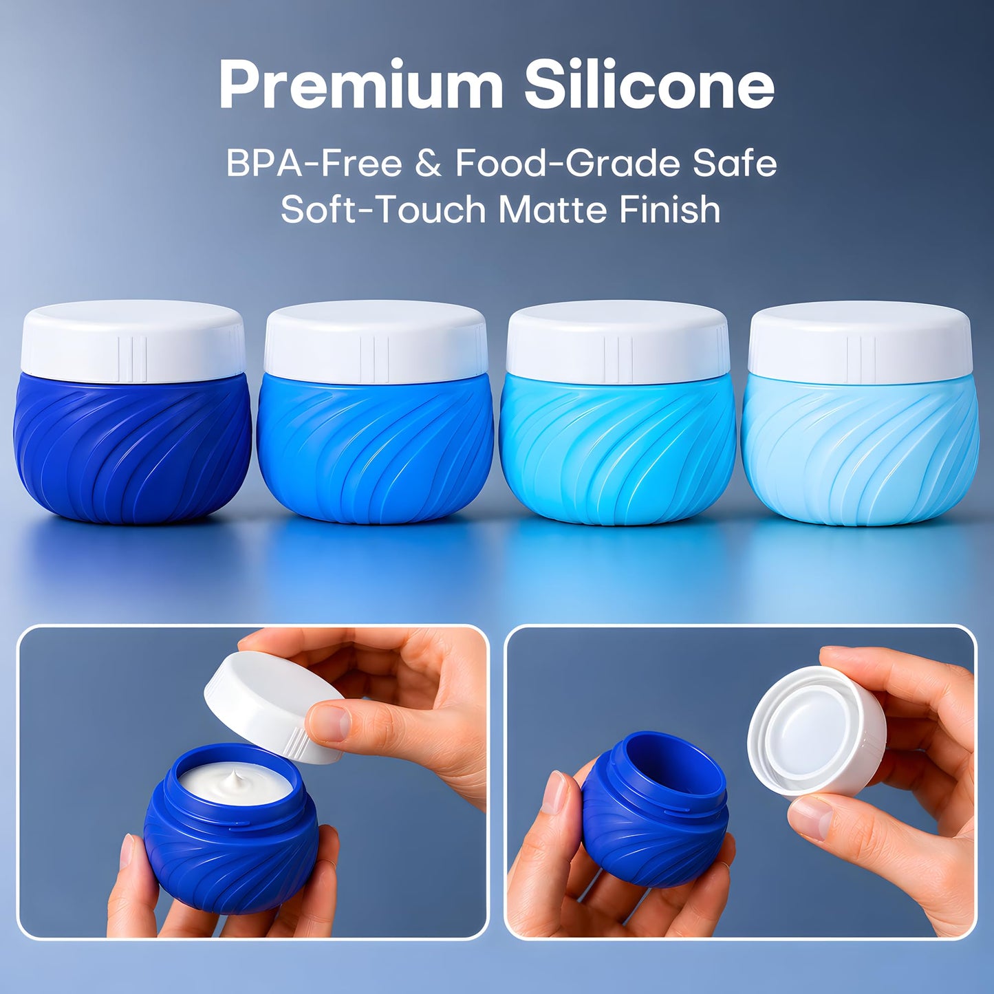 SoloVoya Travel Bottles for Toiletries 8 Pack: TSA Approved 3oz Leak Proof Containers - Silicone Squeezable Bottles for Shampoo Lotion - Travel Essentials for Women Men with Clear Bag