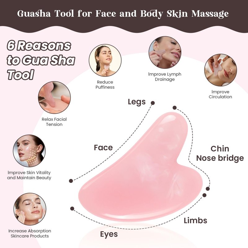 Lymphatic Contour Face Brush and Gua Sha Set, 2-in-1 Manual Facial Brushes for Lymphatic Drainage - Anti-Puffiness, Detox Sculpting Guasha Brush to Improve Skin Glow & Absorption