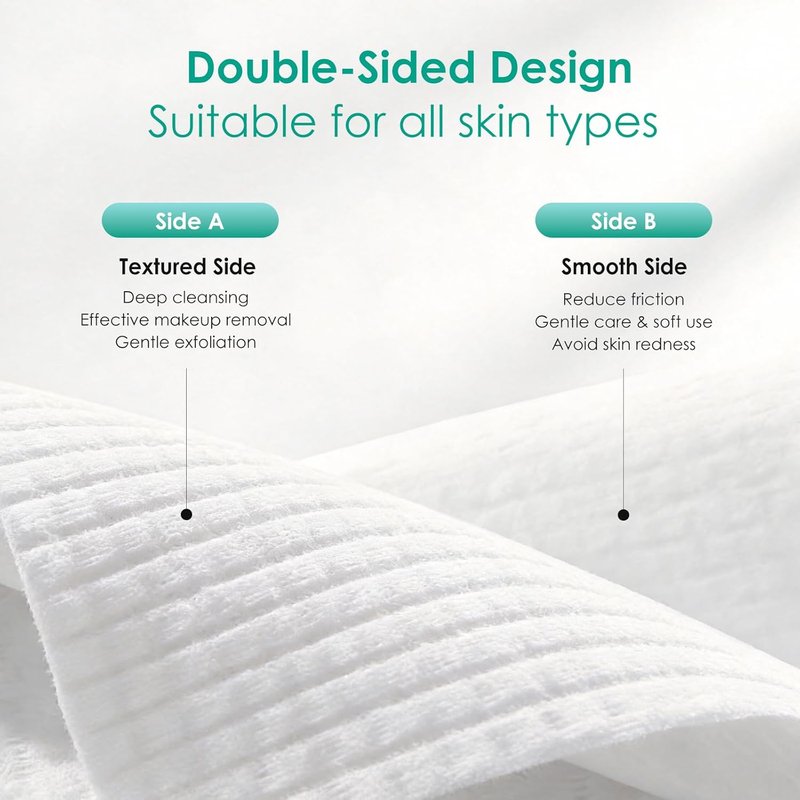Face Towels 10"×12", XL Disposable Facial Towels, Extra Thick Clean Face Towelettes, Ultra Soft Makeup Remover Dry Wipes for Sensitive Skin, Cleansing, Travel, 50 Count