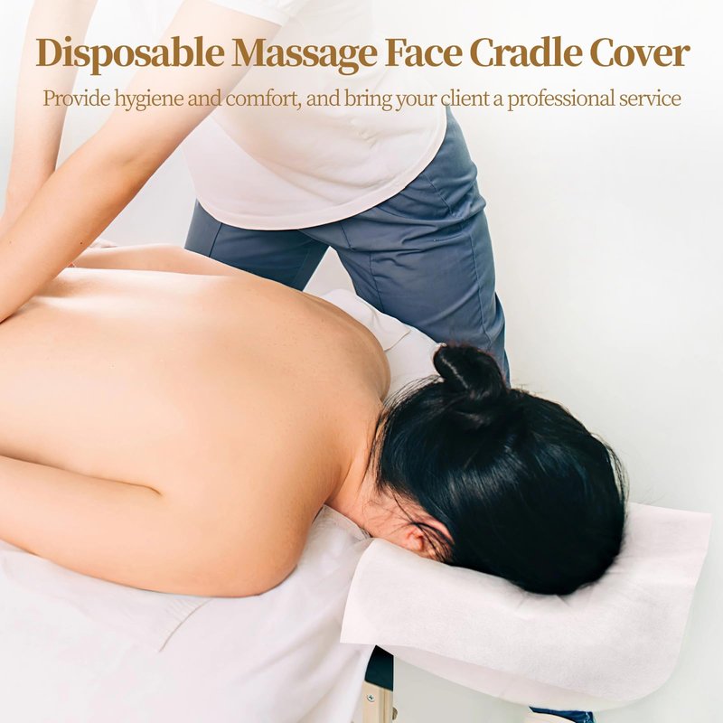 DIMEGON 200PCS Disposable Face Cradle Covers, Disposable Massage Headrest Cover, Single Use Massage Bed Headrest Cushion Cover, Professional Massage Chair Face Cover for Skincare Beauty Salons