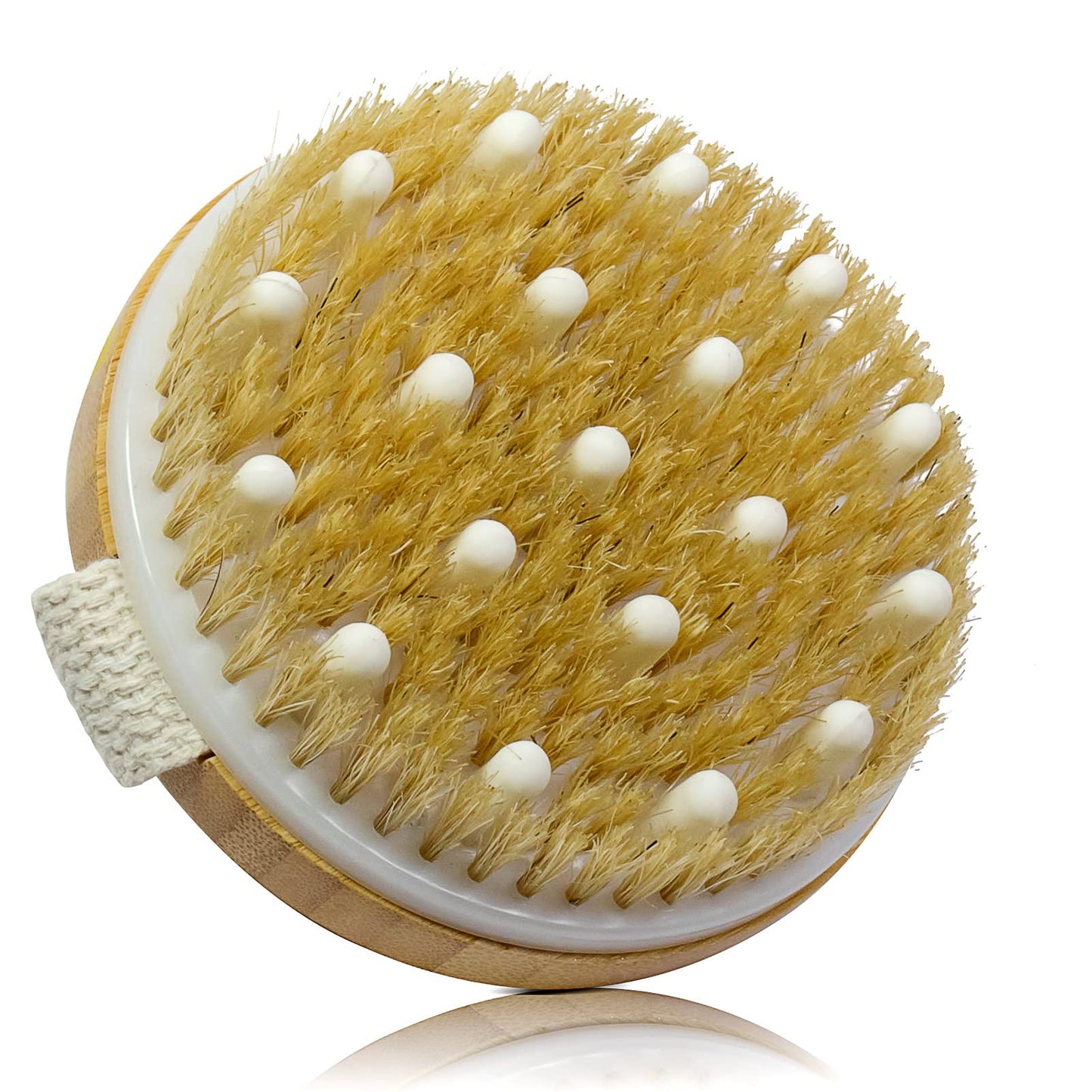 Bamboo Dry Body Brushes,Dry Body Scrubber for Dry Skin, Blood Circulation, Cellulite Treatment,Drying Brush Suitable for All Kinds of Skin with Soft and Stiff Bristles