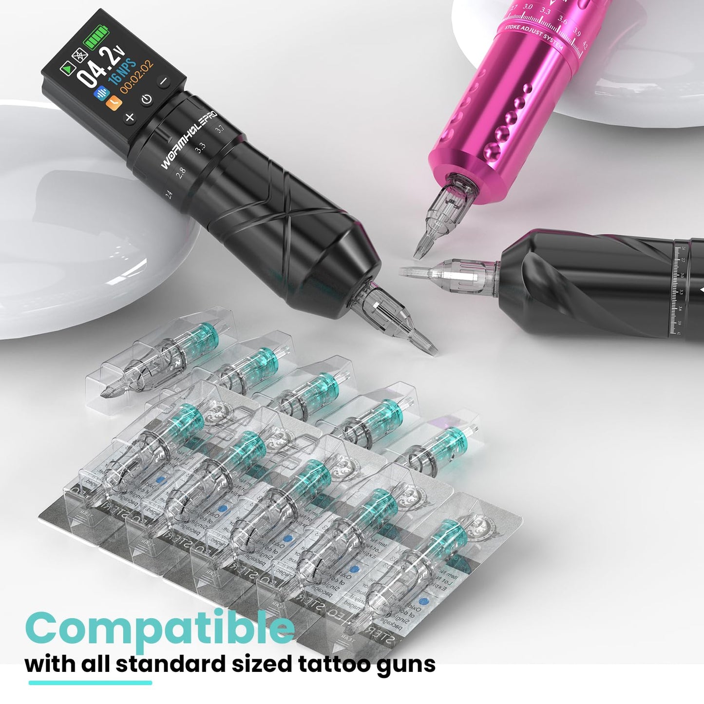 Wormhole Tattoo Needles 20Pcs 7RM Disposable Tattoo Cartridge Needles Curved Magnum for Tattoo Gun Cartridge Machine Permanent Makeup (1207RM)