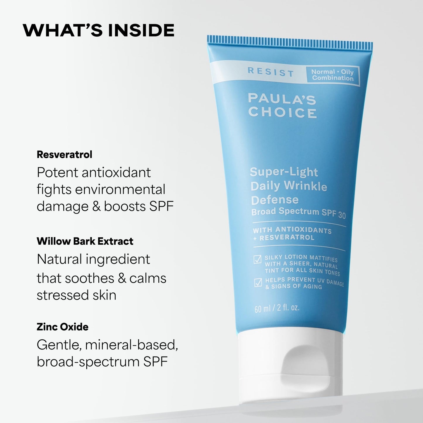 Paula's Choice RESIST SPF 30 Super-Light Daily Wrinkle Defense Mineral Sunscreen, Face Sunscreen for Oily Skin, Matte Tinted Face Moisturizer, UVA/UVB Protection, Fragrance-Free, 2 Fl Oz