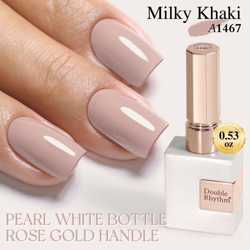 Skiennix Double Rhythm Gel Polish - Milky Khaki 15ML | Sheer Pastel Nail Art for Salon Quality at Home