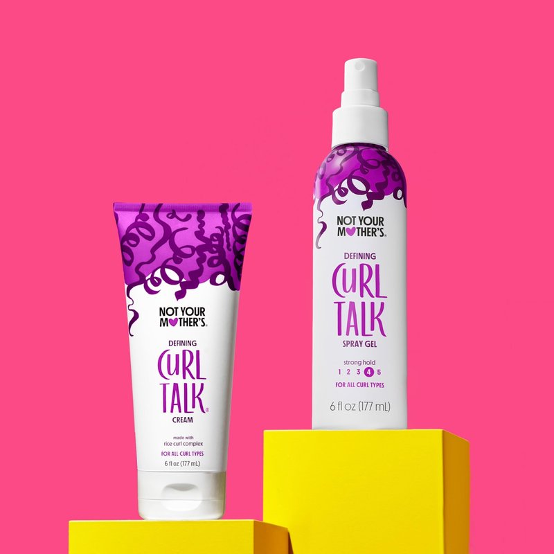 Not Your Mother's Curl Talk Defining Spray Gel and Defining Cream (2-Pack) - Formulated with Rice Curl Complex - For All Curly Hair Types