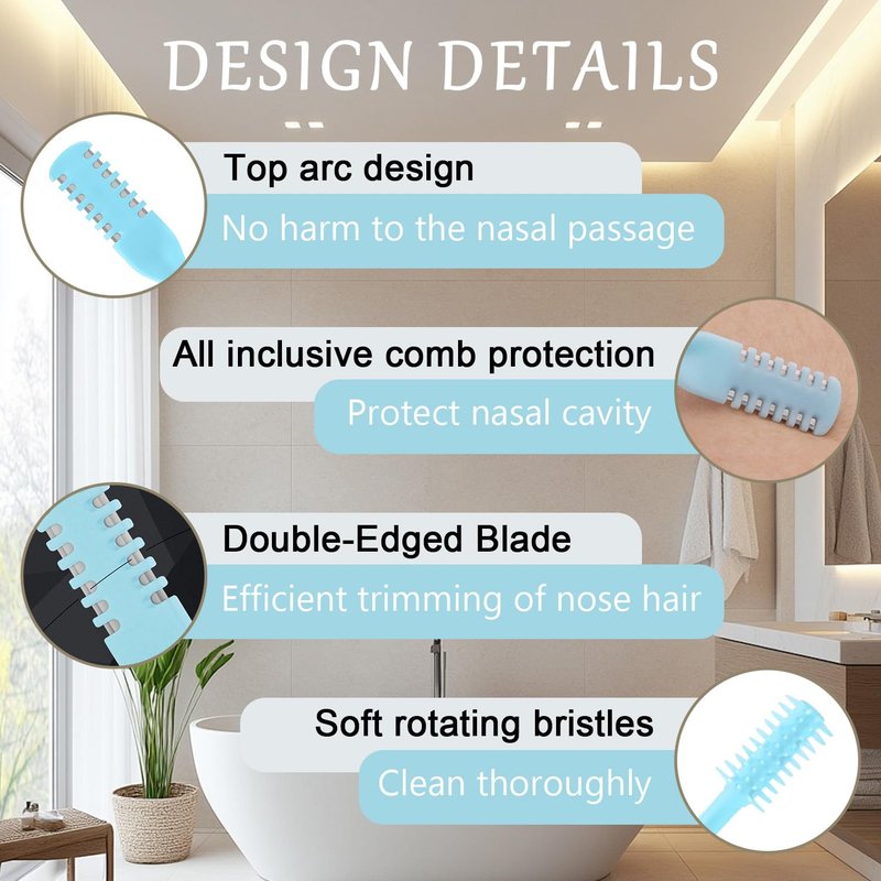 JIAOYANG 5Pcs 2-in-1 Nose Hair Trimmer for Men Women: 2026 New Portable Double Sided 360° Rotating Nasal Hair Cutter for Women Home Travel (Multicolor)