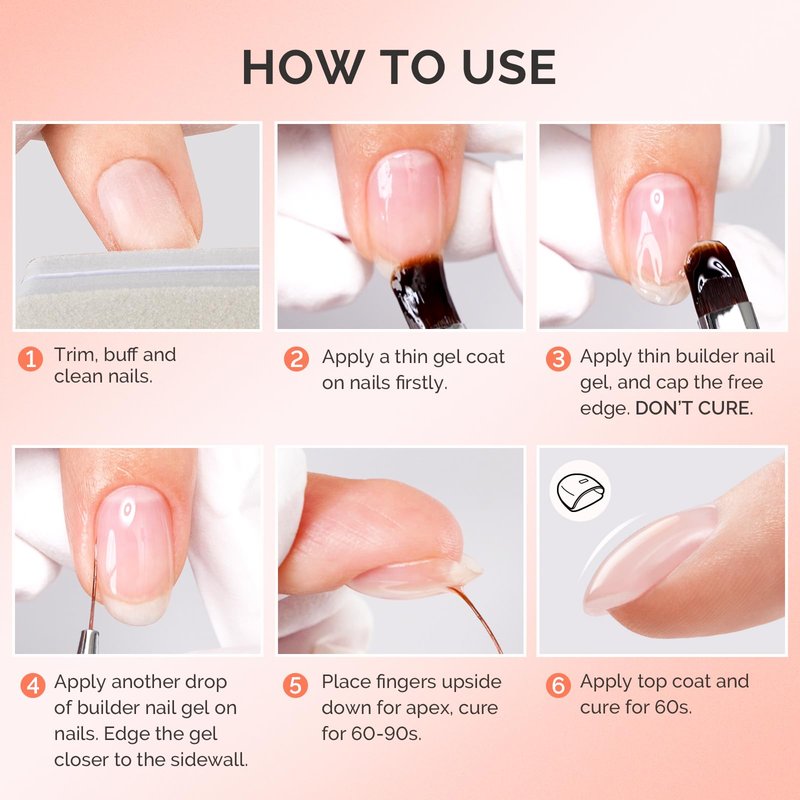MelodySusie 2PCS 15ML Clear Builder Nail Base Gel for Nails Thickening,Soak Off UV Extension Gel,Rhinestone Nail Glue in a Bottle for Nail Art Design Gift for Women