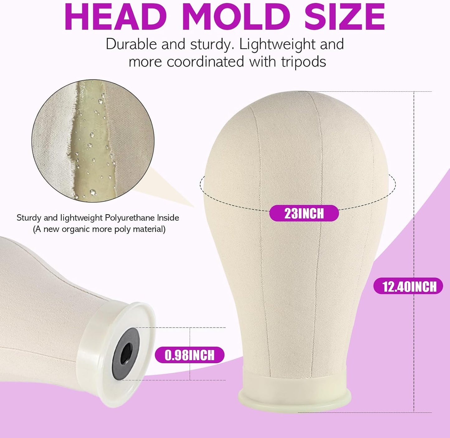 Wig Stand - Adjustable Canvas Mannequin Head for Heavy Wigs | Styling & Display