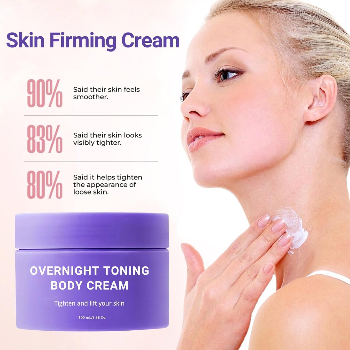 Skiennix Overnight Toning Whip - Instant Skin Tightening Cream for Body | Firming & Natural (3PC)