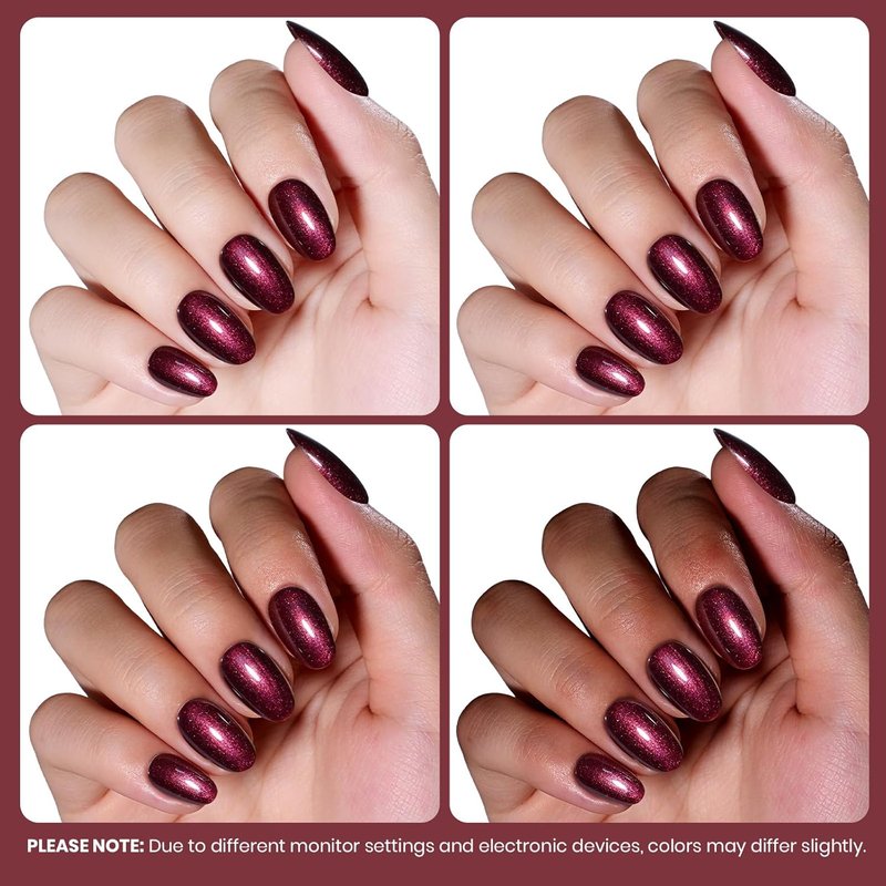Beetles Burgundy Glitter Gel Polish - Cherry Mocha Red Wine Color, 15ML Soak Off UV LED for Nail Art