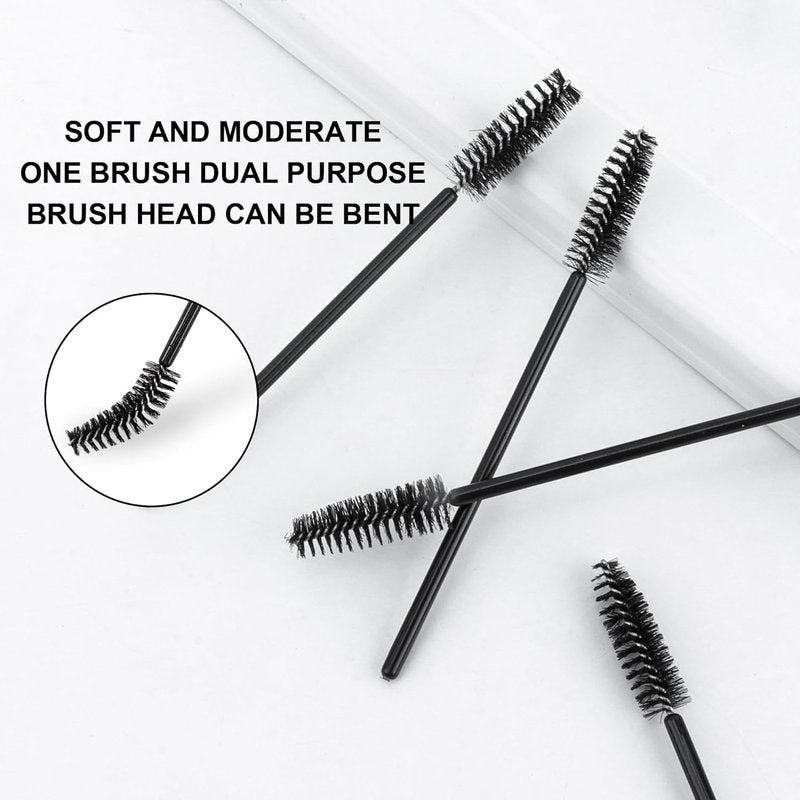 COCIDE Eyebrow Brush & Eyelash Comb - 500 Disposable Mascara Wands & Spoolies for Makeup Applications