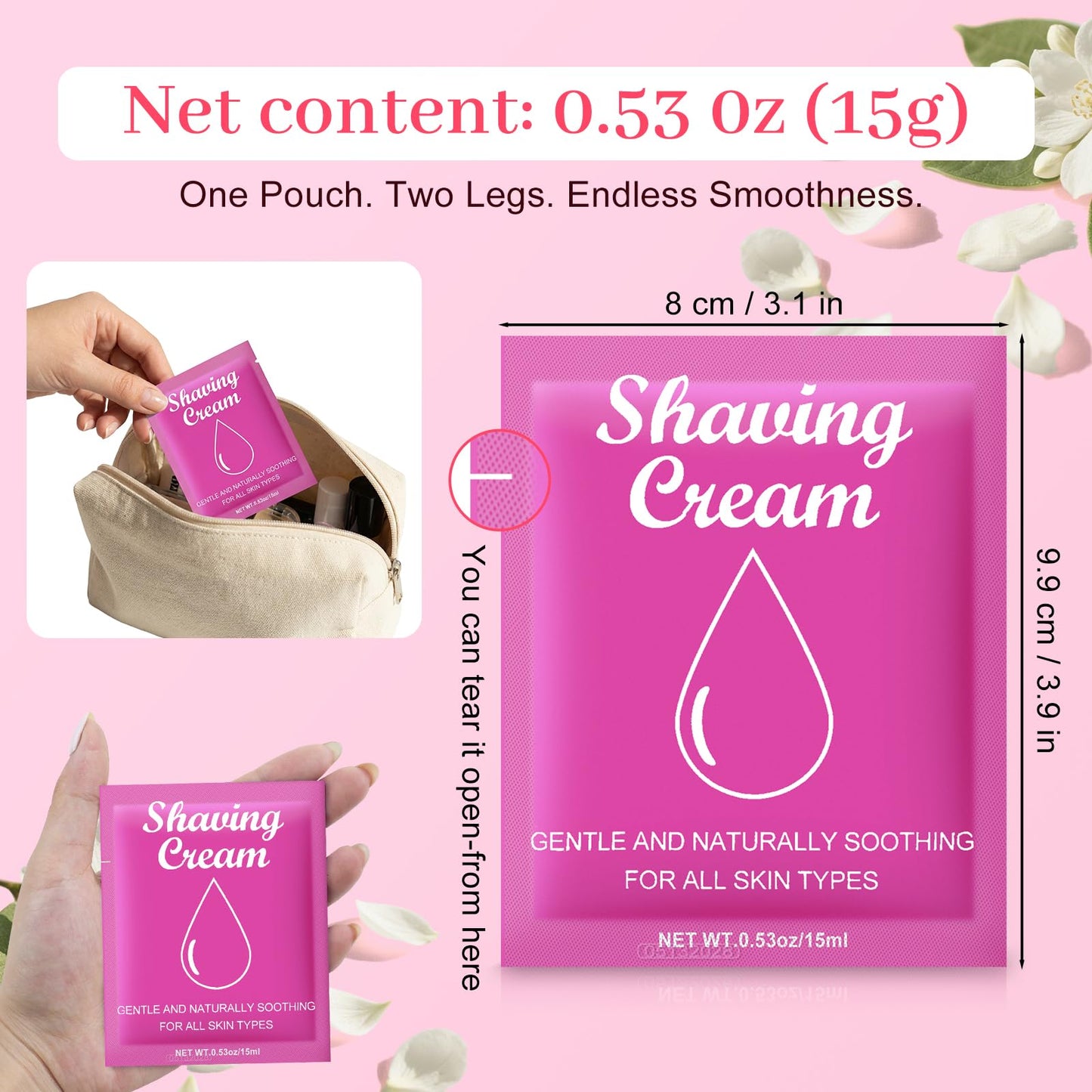 fafortune Womens Shaving Cream Bulk Travel,0.53oz Shave Gel for Women,Care Dry Skin Womens Shave Gel for Travel Guests (Pack of 20, Jasmine)