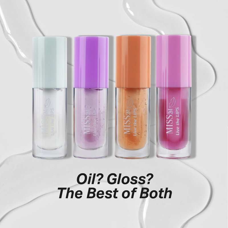 MISS2M Hydrating Clear Lip Gloss with Nourishing, Non-Sticky Jojoba Oil Natural Lip Plumper Gloss: 01 Strawberry, 0.14 Fl Oz