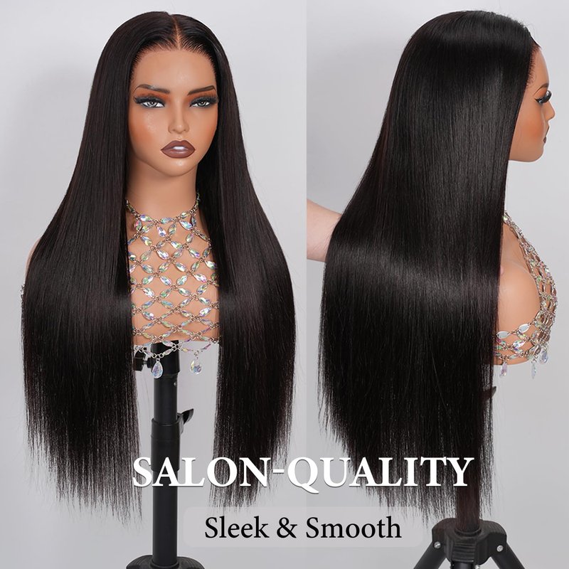 Pizazz 13x6 HD Lace Front Wig - Human Hair, Pre-Plucked & Bleached, 200 Density, Straight, Glueless Design | Ear-to-Ear Frontal