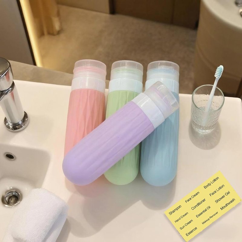 IYYI Travel Bottles - TSA Approved Silicone Toiletry Containers | Leakproof & Refillable (Gray, 90ml)