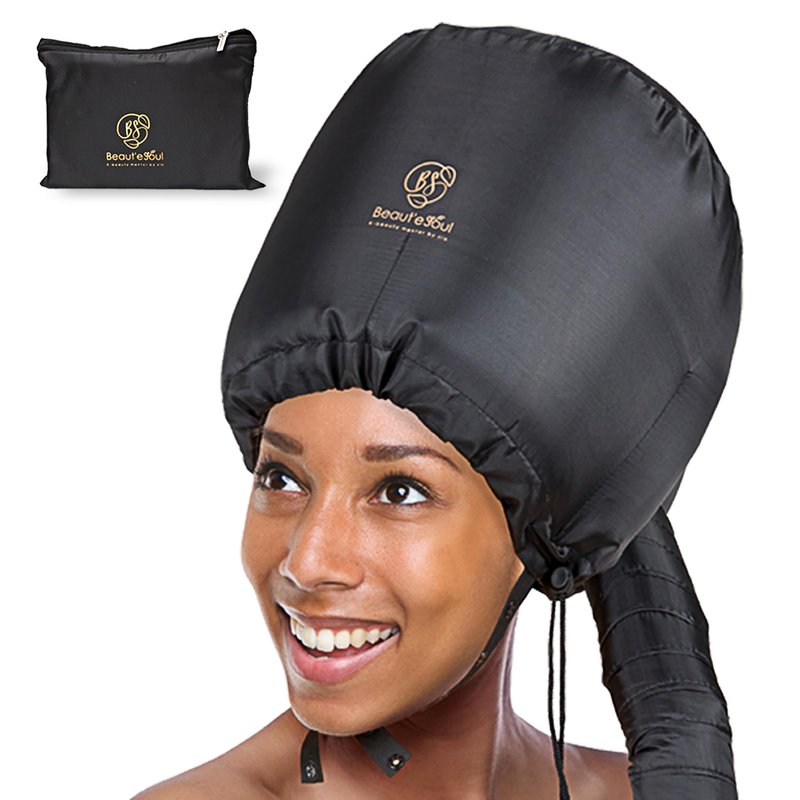 BEAUT'E SEOUL Bonnet Hair Dryer Attachment – Large Soft Hood for Deep Conditioning, Natural Curly Hair, Rollers & Braids, Fits Handheld Blow Dryers for Quick Drying