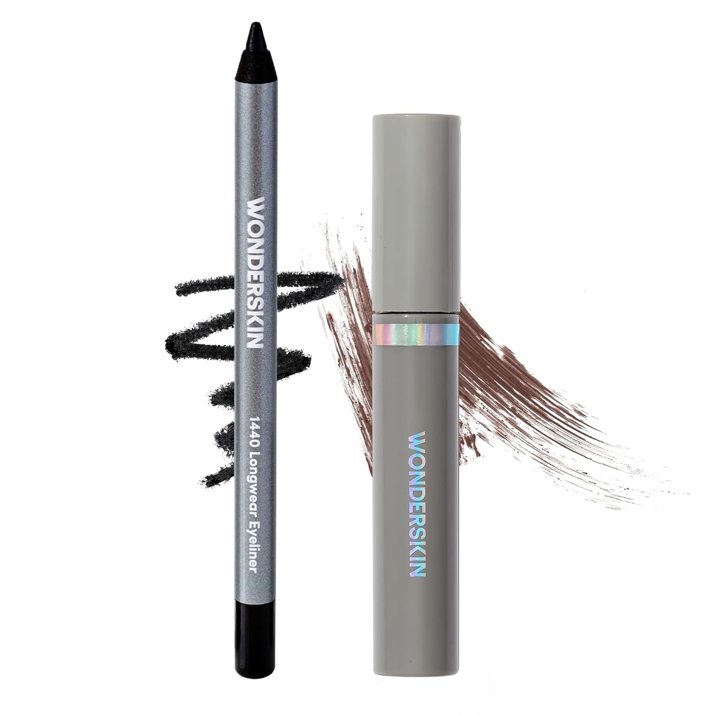 Wonderskin 1440 Eyeliner - Waterproof Smudge-Proof Formula | Long-Lasting Brow Tint & Masque (Dark Brunette)