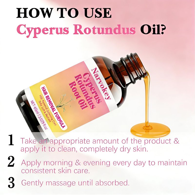 Cyperus Rotundus Hair Removal Oil - Natural Hair Growth Inhibitor & Skin Moisturizer | 60ml