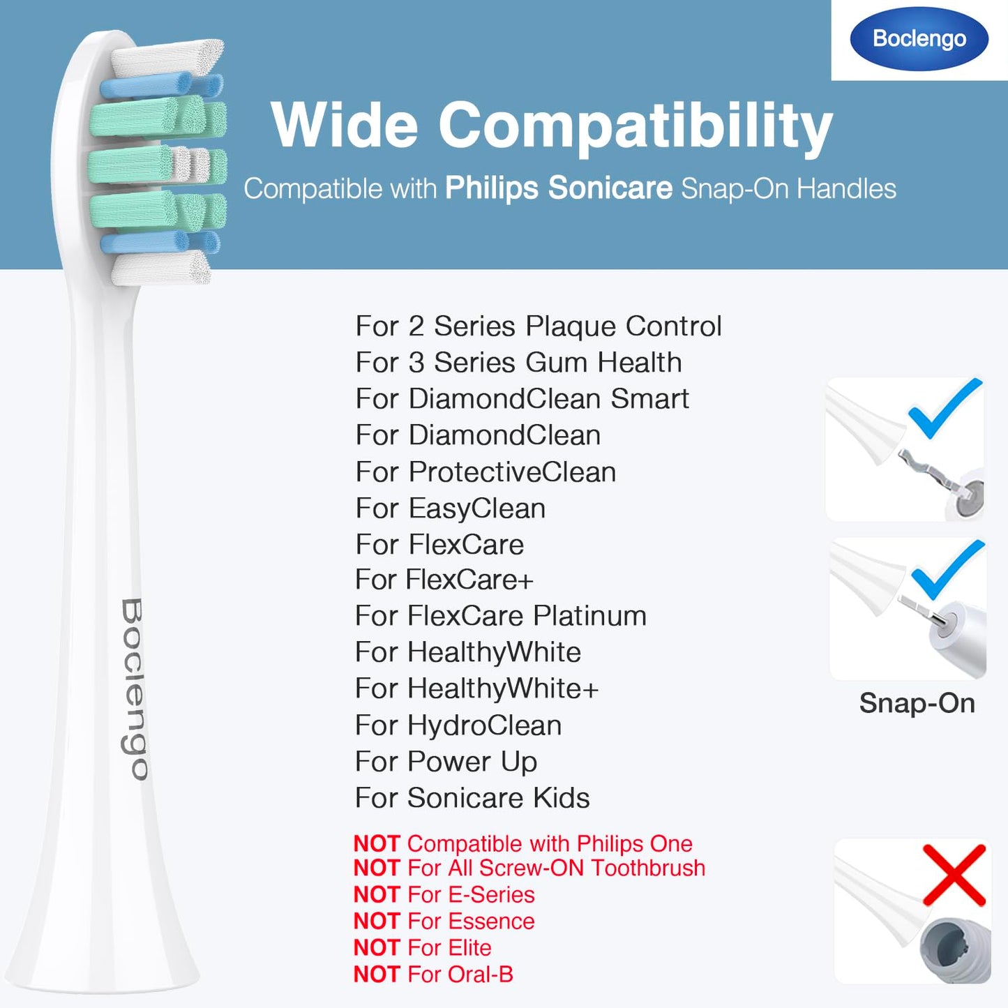 Boclengo Replacement Toothbrush Heads for Philips Sonicare Replacement Heads C2, C1,Electric Replacement Brush Head Compatible with Phillips Sonicare C2,C1,for Philips Sonic Care Electric Brush