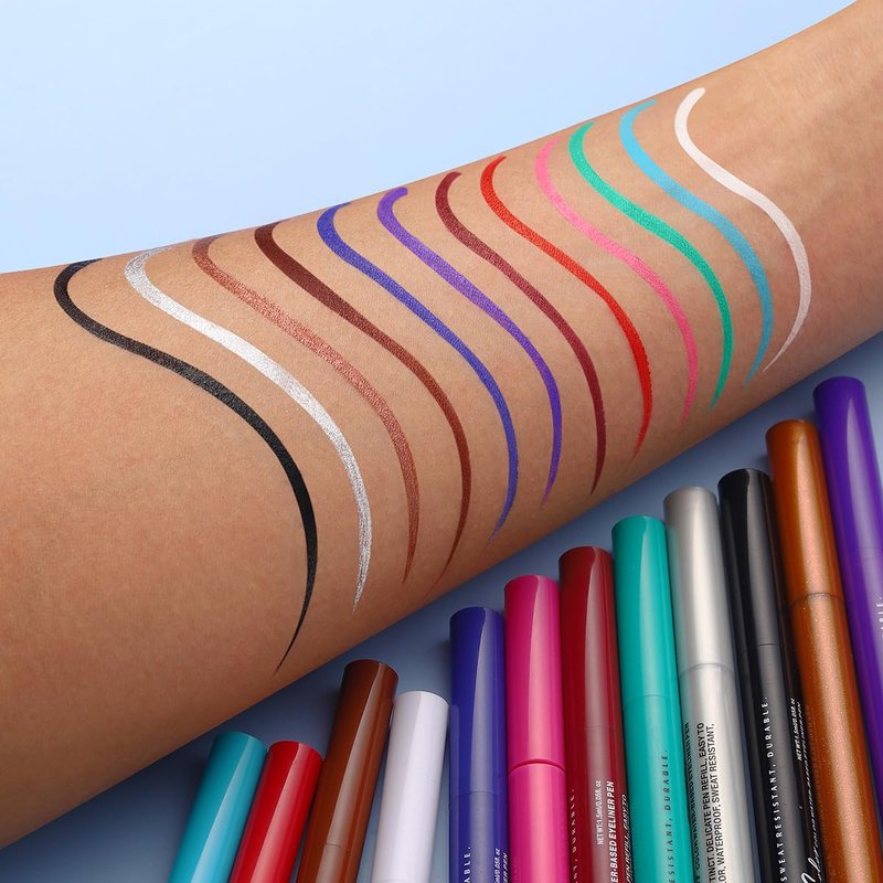 Melsintern Liquid Eyeliner Pen with Ultra Fine Felt Tip - Matte Bronze, Waterproof, Smudge Proof & Quick Drying for Long Lasting Wear (10#)