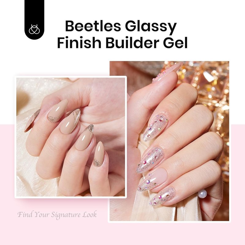 Beetles Low Heat Hard Gel - Mint Sheer Clear 1 oz | 9-in-1 Nail Extension & Sculpting Gel for Salon Professionals