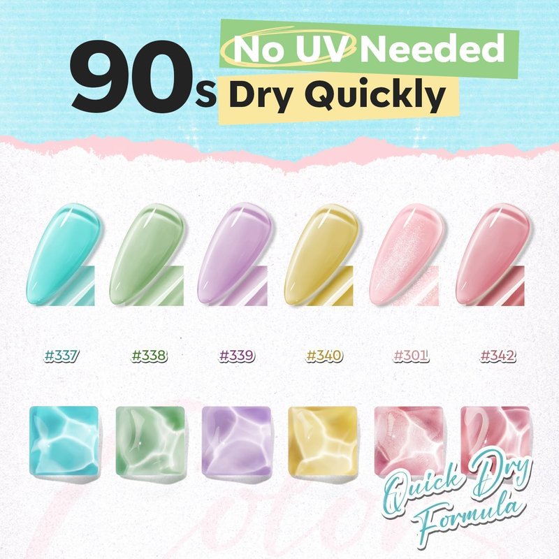 modelones Nail Polish Set, 6 Colors Jelly Nail Polish Kit Sheer Nude Pastel Pink Yellow Lavender Purple Baby Blue Mint Green Glitter Fingernail Polish 2025 Gifts for Women Salon DIY
