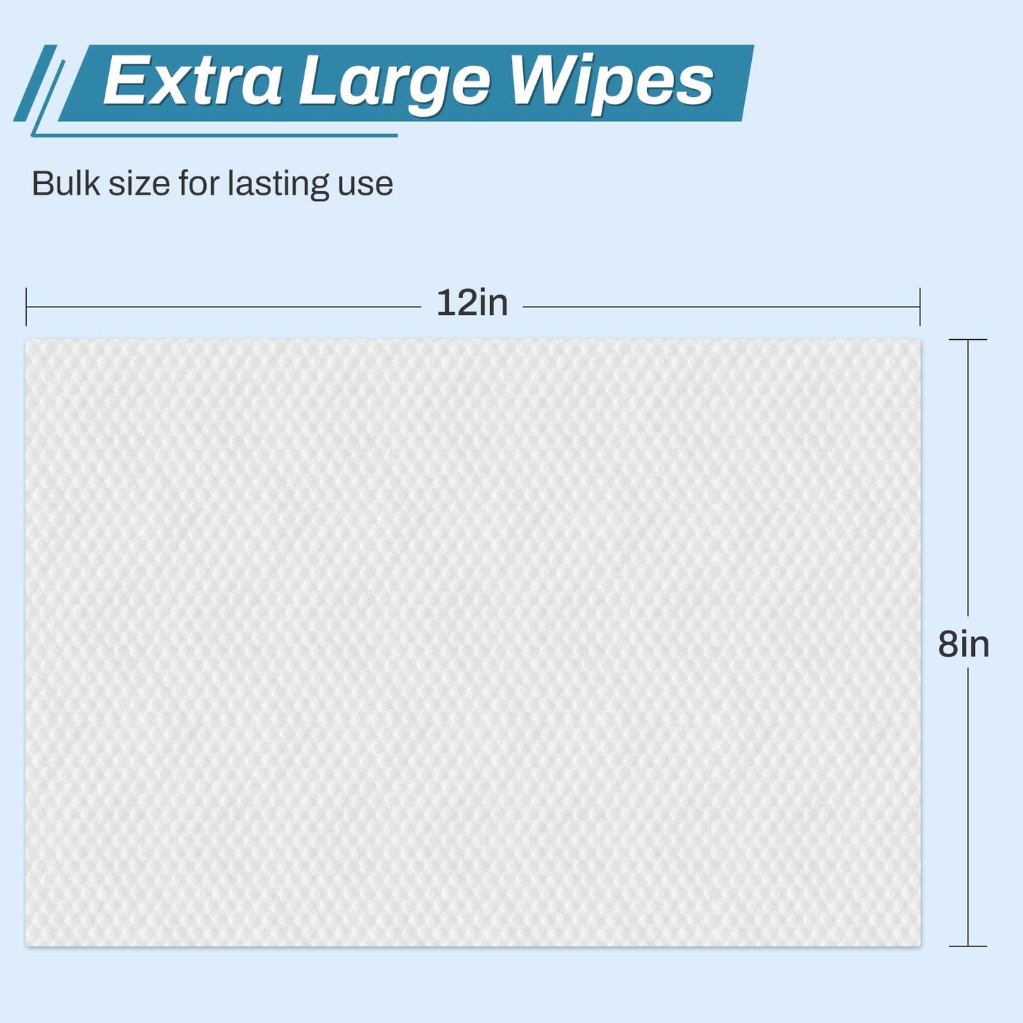 720 Count (12 Packs of 60) Wipes for Adults, 8" x 12" Extra Large Wet Wipes for Incontinence & Cleansing, Disposable Body Shower & Bath Wipes for Elderly Bathing No-Rinse - Vitamin E & Aloe