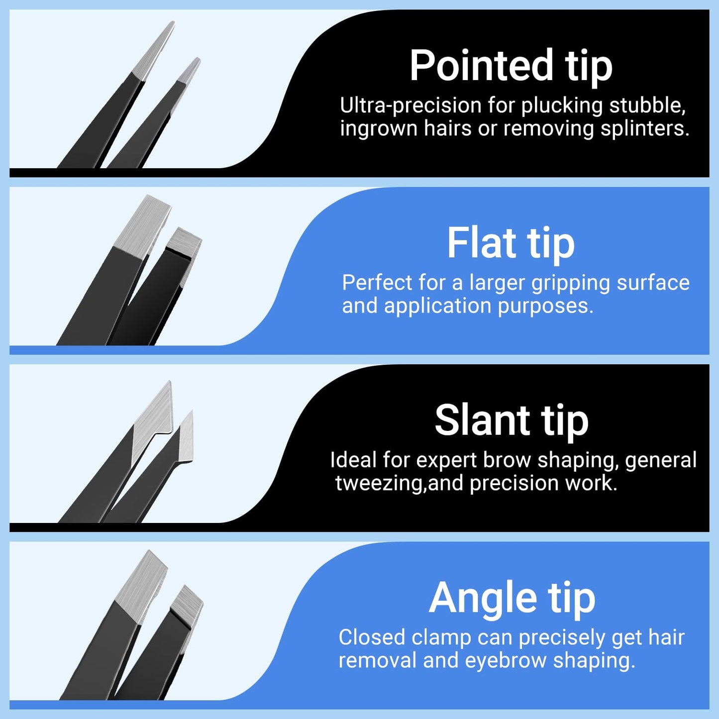 TsMADDTs Eyebrow Kit, 8 in 1 Eyebrow Trimmer Scissors, Tweezers for Women, Razor, Brush with Travel Bag, Tweezers Set for Women and Men, Professional Shaping Grooming Kit