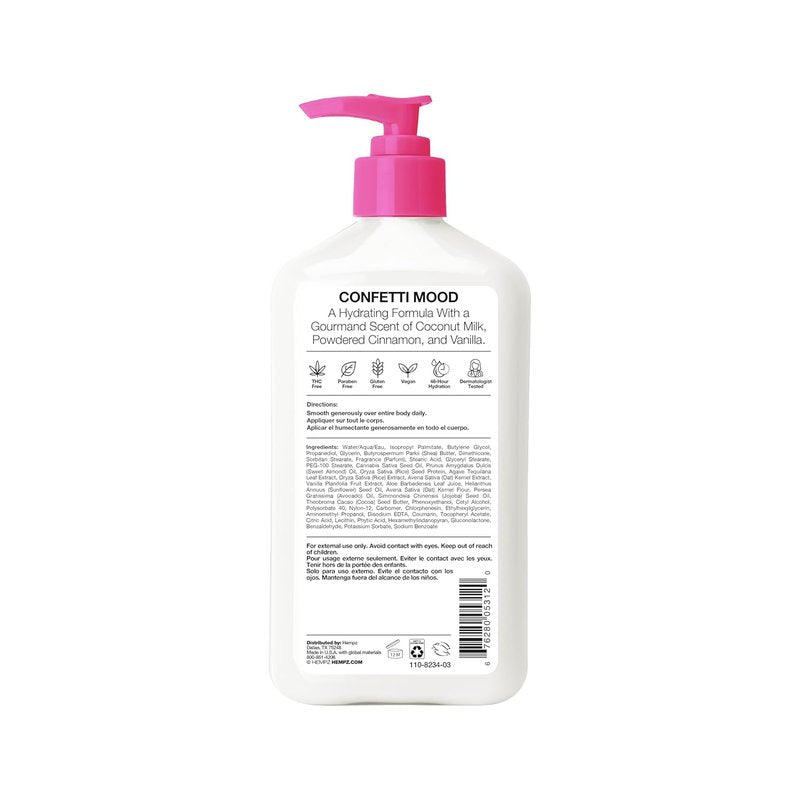 Hempz Body Lotion - Buttercream Vanilla Cake Celebration - Daily Moisturizing Cream with Shea Butter & Aloe - 17 Oz