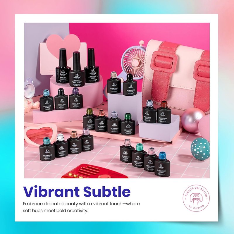 Beetles Gel Nail Polish Set - 23-Piece Summer Colors Collection | 20 Vibrant Shades with Base & Top Coat