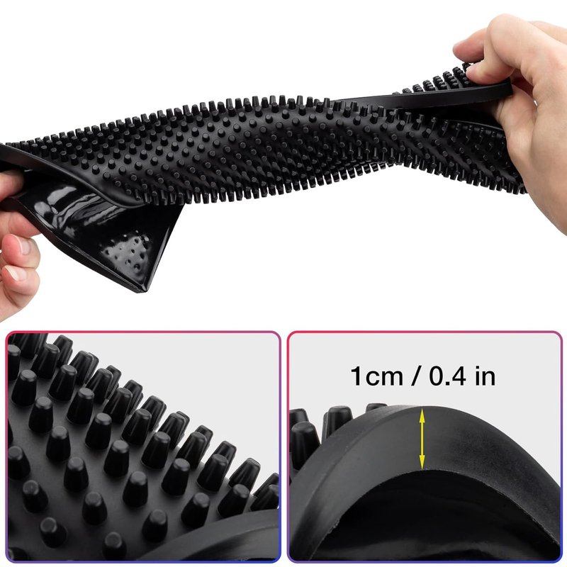 Noverlife 3PCS Black Rubber Bar Service Mat Set - Waterproof, Nonslip Flexible Bar Mats | 24x3, 18x12, 12x6 Inch