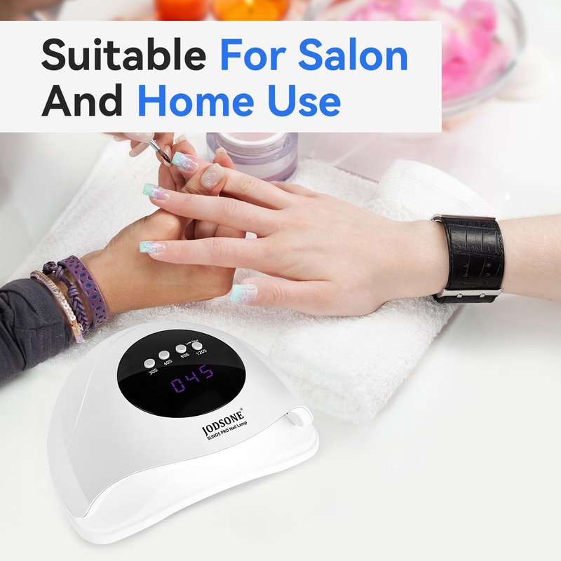 JODSONE Quick U V LED Nail Lamp with 4 Timer Settings Auto Sensor Nail Dryer White