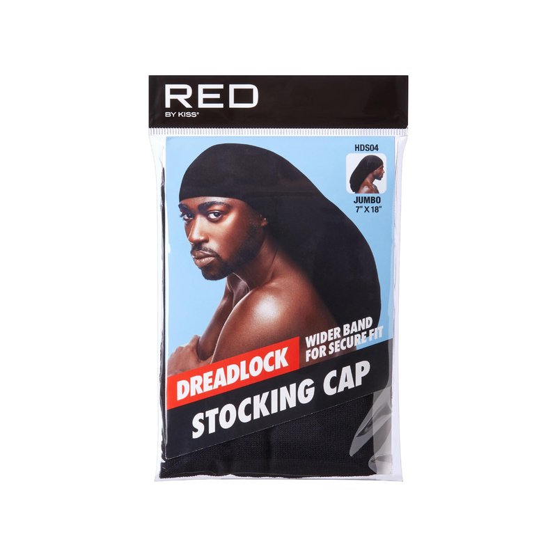Red by Kiss Dreadlock Stocking Cap, Secure Stretchy Fit for Long & Locs Hair, Soft & Lightweight, Breakage & Lint Protection