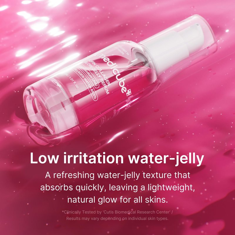 medicube PDRN Pink Collagen Glow Jelly Serum | Lightweight Water-Jelly For Plump & Supple Skin | Radiance & Elasticity Care with PDRN, Collagen, Niacinamide | Korean Skin Care 1.01 fl.oz
