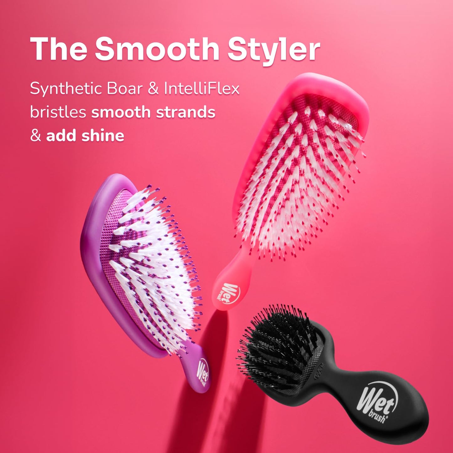 Wet Brush Shine Enhancer, Aqua, Natural Boar Bristles with Ultra-Soft IntelliFlex Technology, Leaves Hair Shiny and Smooth, Detangling Brush for All Hair Types, For Women, Men, Wet & Dry Styling