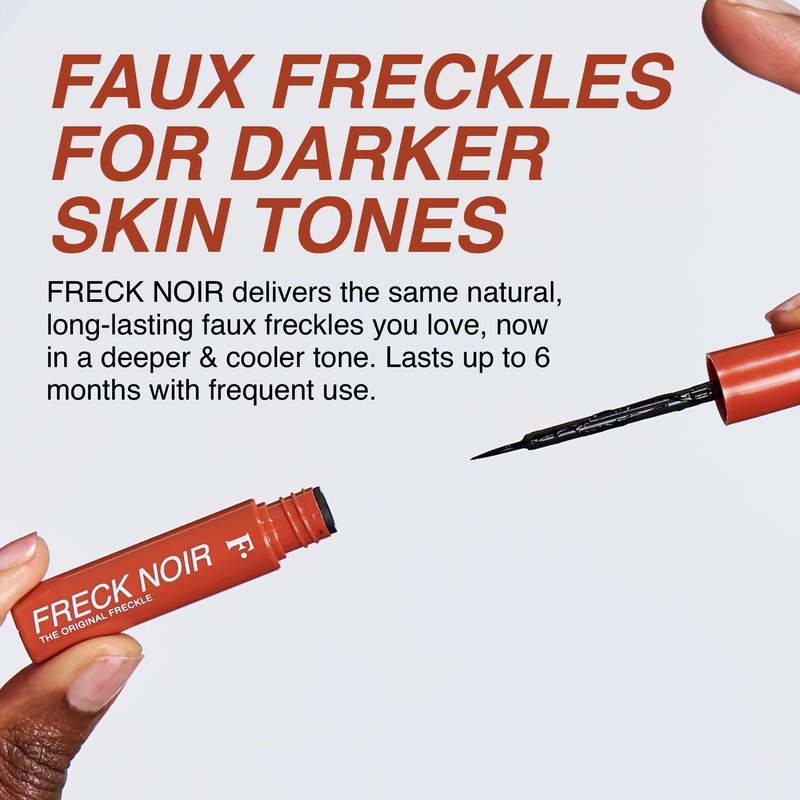 Freck NOIR Freckle Pen 3.15ml | Original Faux Freckles Makeup, Buildable Natural Sun-Kissed Finish, Long-Lasting | Clean, Vegan Formula, Ultra-Fine Brush Tip | Medium/Dark Skin Tones