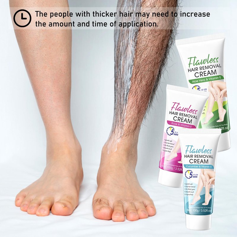 3PCS Hair Removal Cream for Women,Mens Depilatory Cream for Unwanted Hair in Face,Underarms,Bikini and Legs,Long-lasting Flawless Body Depilatory Lotion,Moisturizing Hair Removal Lotion