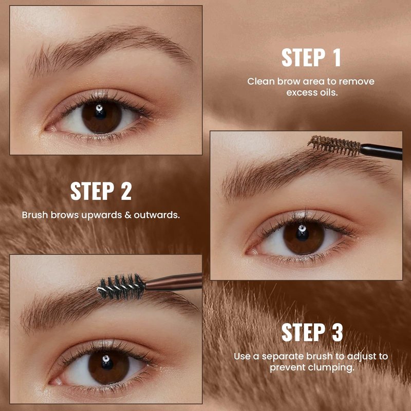 2 Pack Eyebrow Tint and Setting 2 in 1 Fluffy Volumizing Brow Mousse Kit, All Day Hold Brow Dye Gel with Brush For Natural Full-Looking Eyebrow Makeup