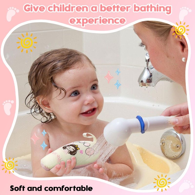 Baby and Kids Bath Sponge (2 Pack) Cute Foot-Shaped Child & Toddler Bath Exfoliating Body Scrubber luffa Sponge.Bath Sponge Specially Designed for Infants, Women, Boys, and Girls
